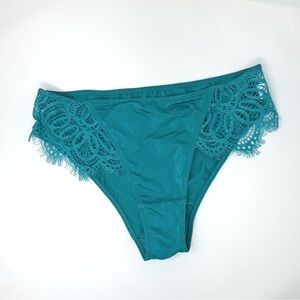 Teal Lace Bikini Panties Knotty Knickers Size M Sexy Everyday Underwear